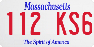MA license plate 112KS6