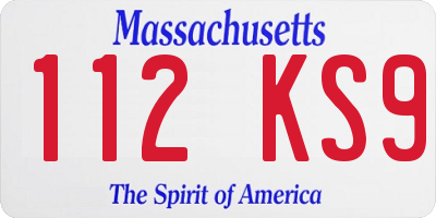 MA license plate 112KS9