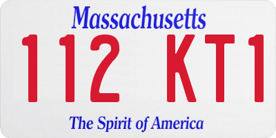 MA license plate 112KT1