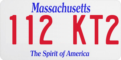 MA license plate 112KT2