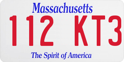 MA license plate 112KT3