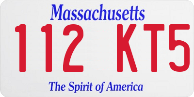 MA license plate 112KT5