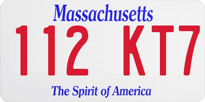 MA license plate 112KT7