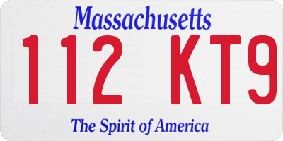 MA license plate 112KT9