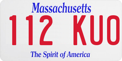 MA license plate 112KU0