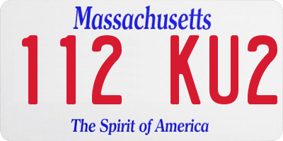 MA license plate 112KU2