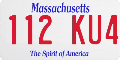 MA license plate 112KU4