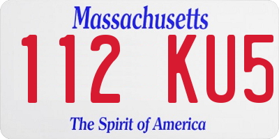 MA license plate 112KU5