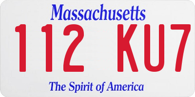 MA license plate 112KU7