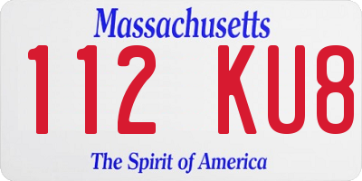 MA license plate 112KU8