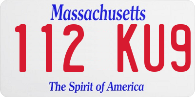 MA license plate 112KU9
