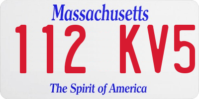 MA license plate 112KV5