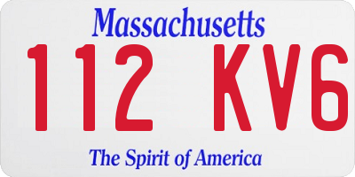 MA license plate 112KV6