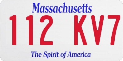 MA license plate 112KV7