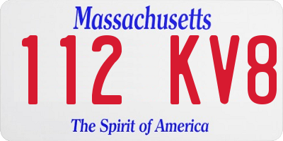 MA license plate 112KV8