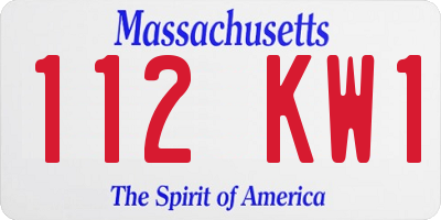 MA license plate 112KW1