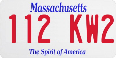 MA license plate 112KW2
