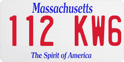MA license plate 112KW6