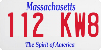 MA license plate 112KW8