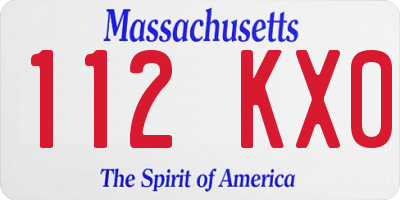 MA license plate 112KX0