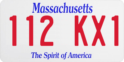 MA license plate 112KX1