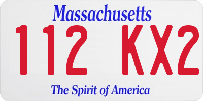 MA license plate 112KX2