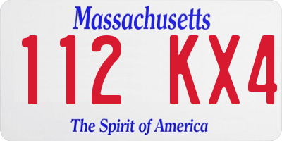 MA license plate 112KX4