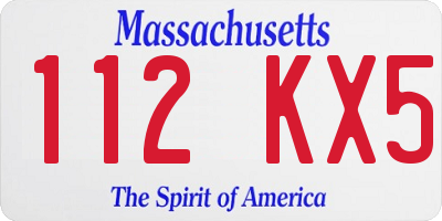 MA license plate 112KX5