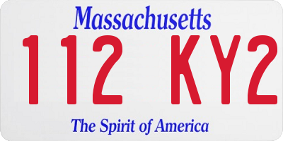 MA license plate 112KY2