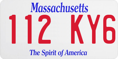 MA license plate 112KY6
