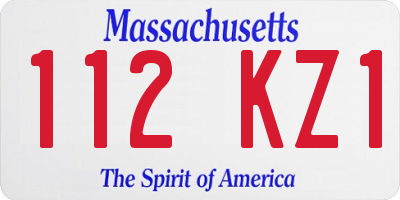 MA license plate 112KZ1