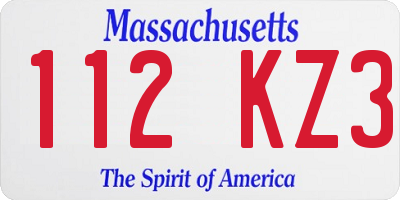 MA license plate 112KZ3