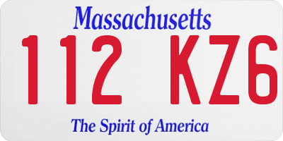 MA license plate 112KZ6