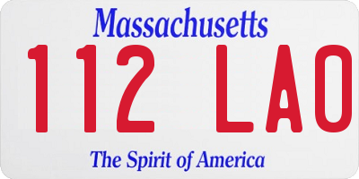 MA license plate 112LA0
