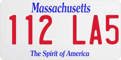 MA license plate 112LA5