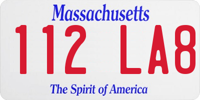 MA license plate 112LA8