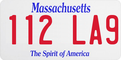 MA license plate 112LA9