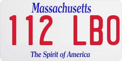 MA license plate 112LB0