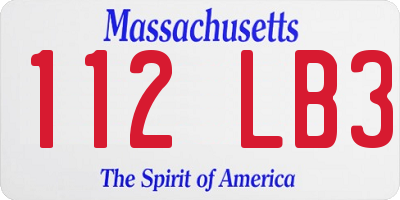 MA license plate 112LB3
