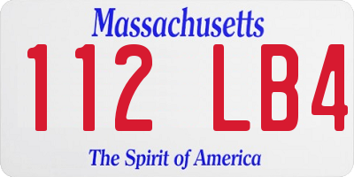 MA license plate 112LB4