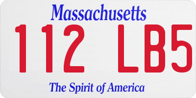 MA license plate 112LB5