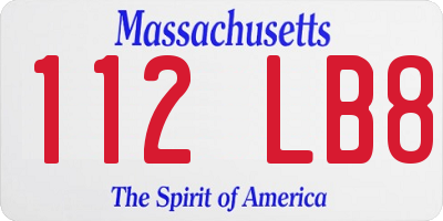 MA license plate 112LB8