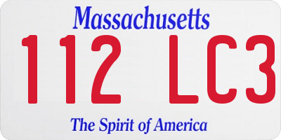 MA license plate 112LC3