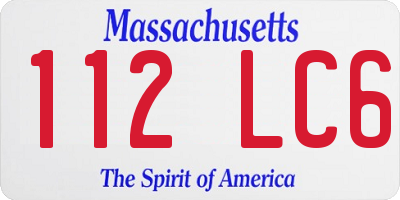 MA license plate 112LC6