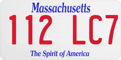 MA license plate 112LC7