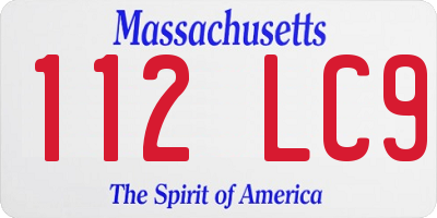 MA license plate 112LC9