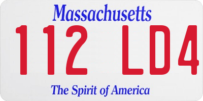 MA license plate 112LD4