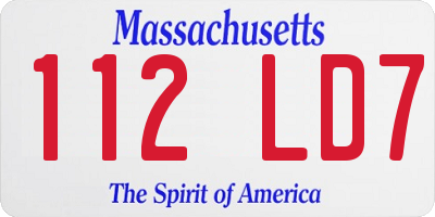 MA license plate 112LD7