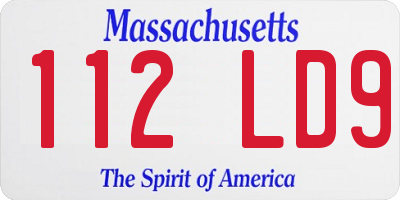 MA license plate 112LD9