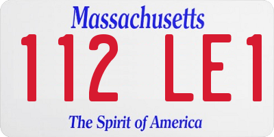 MA license plate 112LE1